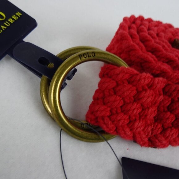 Polo Ralph Lauren Belt Men's Size L Red Webbed Adjustable O Ring Preppy - Picture 5 of 9